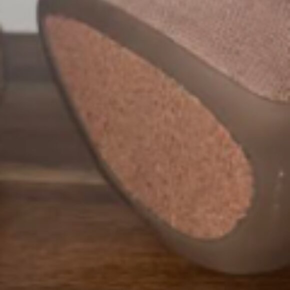 BCBG Peep Toe Tan Suede Heels - Picture 6 of 9